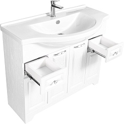 Stella Polare Мебель для ванной Кармела 100 люкс белое серебро – фотография-12